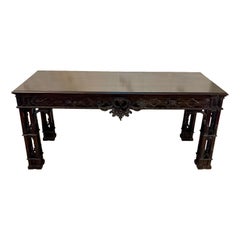 Large Antique Victorian Outstanding Quality Carved Mahogany Console Table