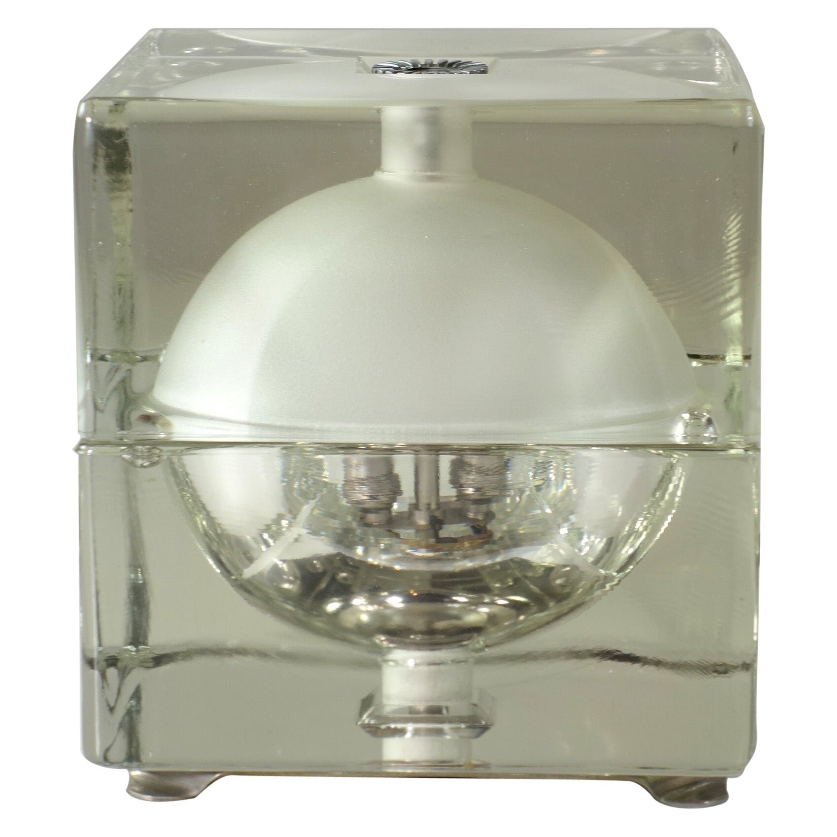 1968 Cubosfera Alessandro Mendini Italian Design Optical Glass Table Lamp