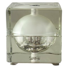 1968 Cubosfera Alessandro Mendini Italian Design Optical Glass Table Lamp