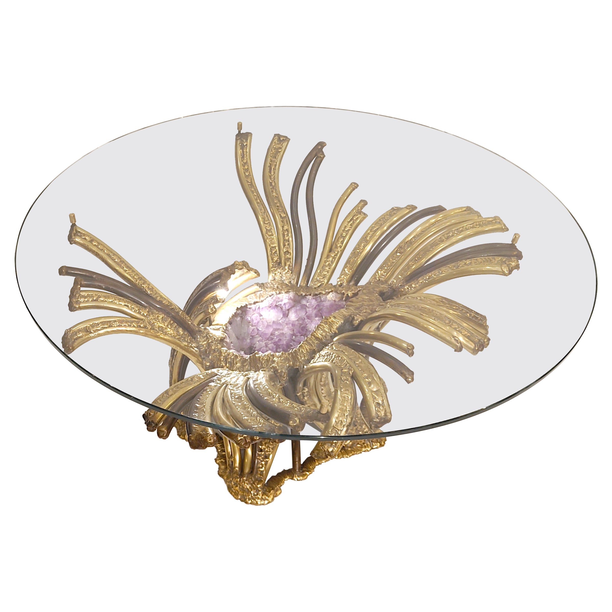 “Sea Anemone” sculpture coffee table, by Richard Faure, Paris, circa 1980