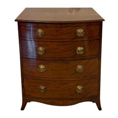 Unusual Antique George III Quality Mahogany Bow Fronted Bedside Cabinet