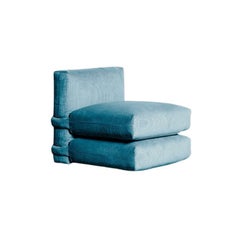 PILLOW SOFA BY Muller Van Severen, Corduroy, Sky Blue, Central Module