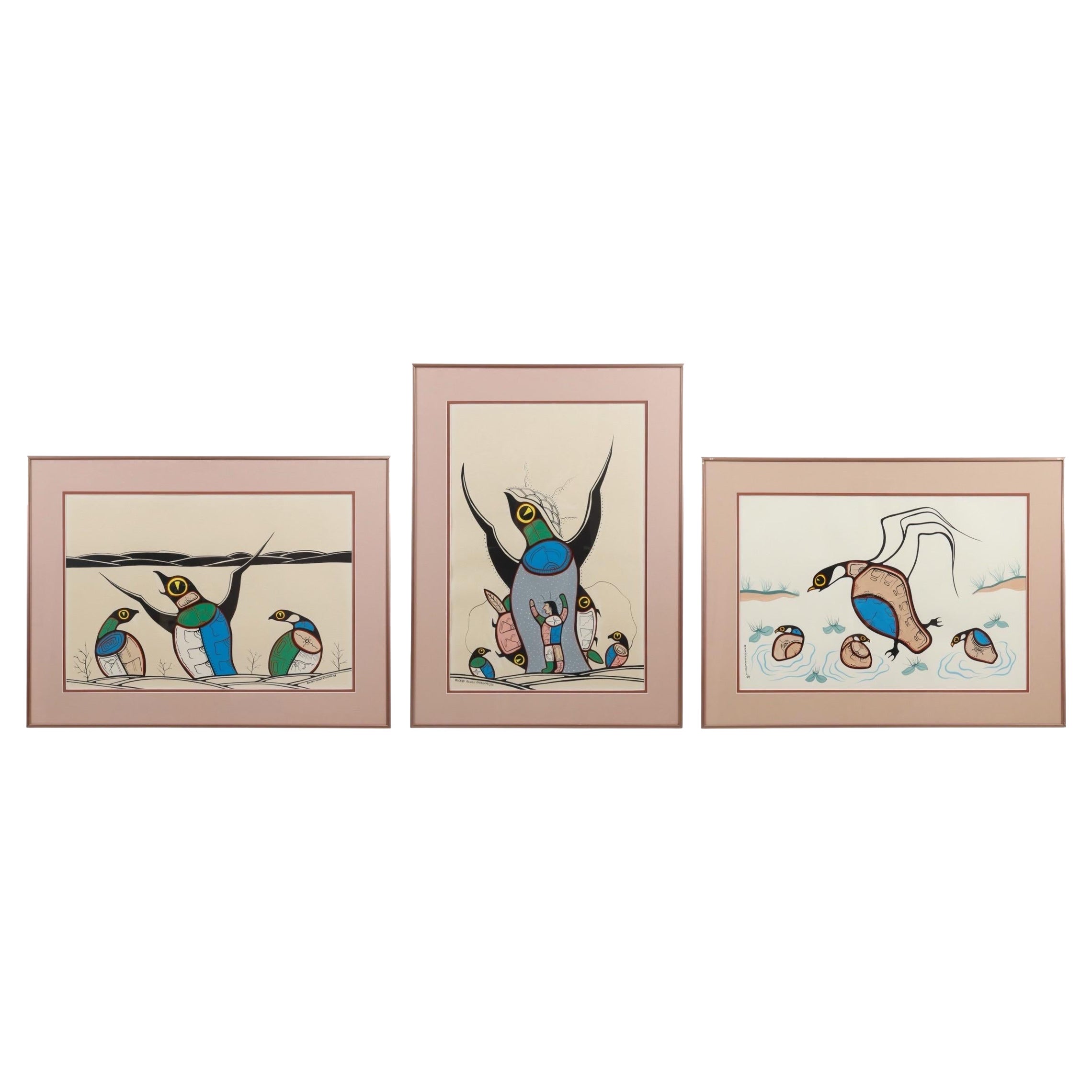 Roland Kakegamic Original Woodland School Drawings - Set of 3 For Sale