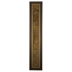 Pannello ricamato con cornice del XVIII secolo