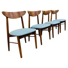 Mid-Century Modern Walnut Dining Chairs - Set of 4
