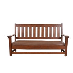 Canapé ou loveseat Limbert Mission Oak Arts & Crafts à accoudoirs ouverts, Circa 1900