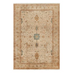 Tapis Tabriz antique beige-brun à motifs floraux  Rug & Kilim