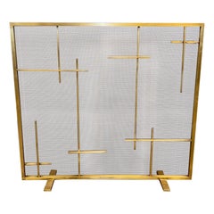 Modern Brass Custom Designed Fire Screen