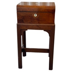 English 19th Century Small on Box on Stand With Inlaid Mother-Of-Pearl