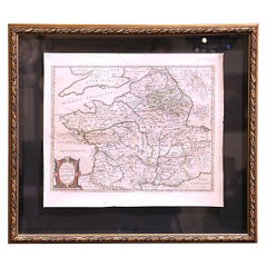 17th Century Framed Map of Ancient France Titled "Typus Galliae Veteris"
