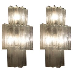 Pair of Large Italian Murano Glass Sconces or Wall Lights  1990'