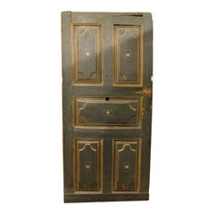 Antique Single-leaf door in lacquered and painted wood, Italy