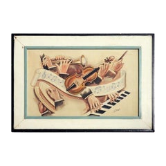 Carlo of Hollywood "Jazz Band" Pittura ad acquerello