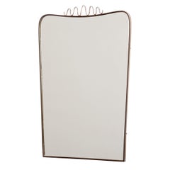 1950s Italian Brass Framed Mirror in the style of Gio Ponti