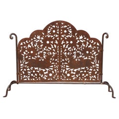 Pierced Wrought Iron Fireplace Screen