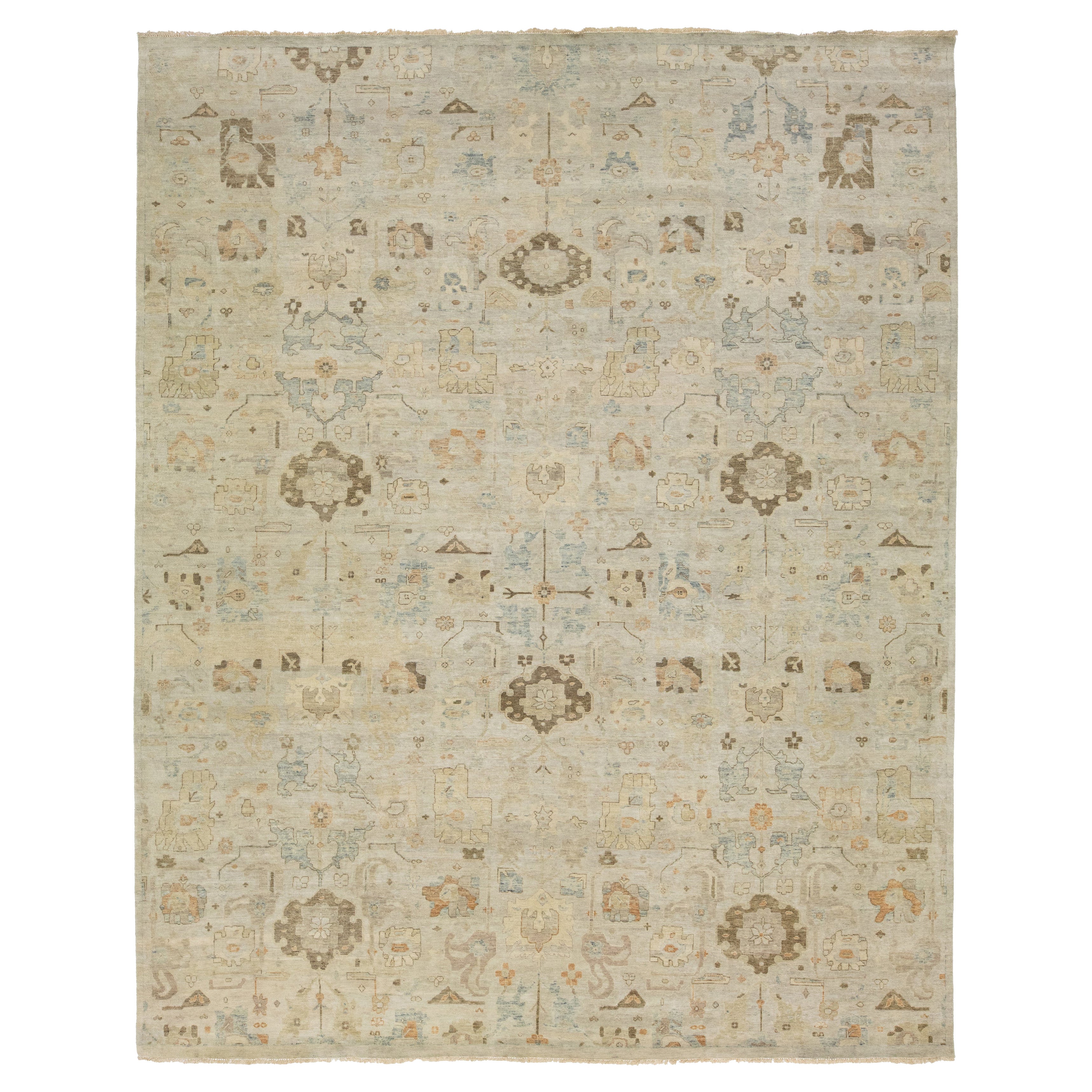 Modern Artisan Collection Indian Room size Wool Rug In Beige