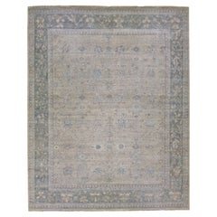 Handmade Modern Artisan Collection Indian Wool Rug In Light Gray By Apadana