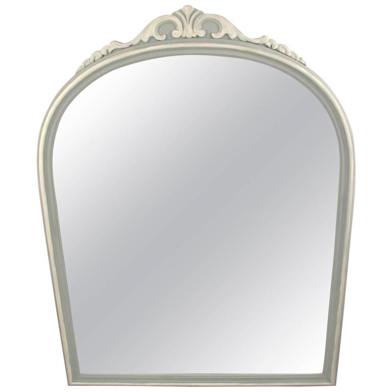 Carved French Gray Mirror For Sale at 1stdibs