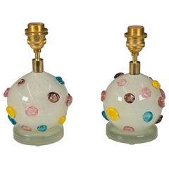 Pair of Bolicine Glass Lamps, Murano 1950s