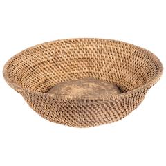 Rattan Bowl with Wood Internal Bottom from Southern India Rattan Bowl with Wood Internal Bottom from Southern India