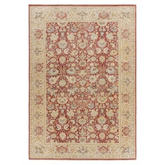 Rug & Kilim - Tapis persan surdimensionné de style Sultanabad en rouge et or avec des fleurs