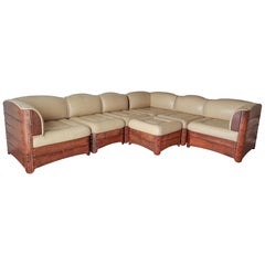 Used 7 Piece Moorea Modular Sectional Sofa by Pacific Green