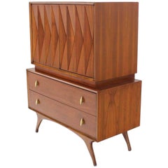 Diamond Pattern Mid-Century Modern Gentlemen’s Chest