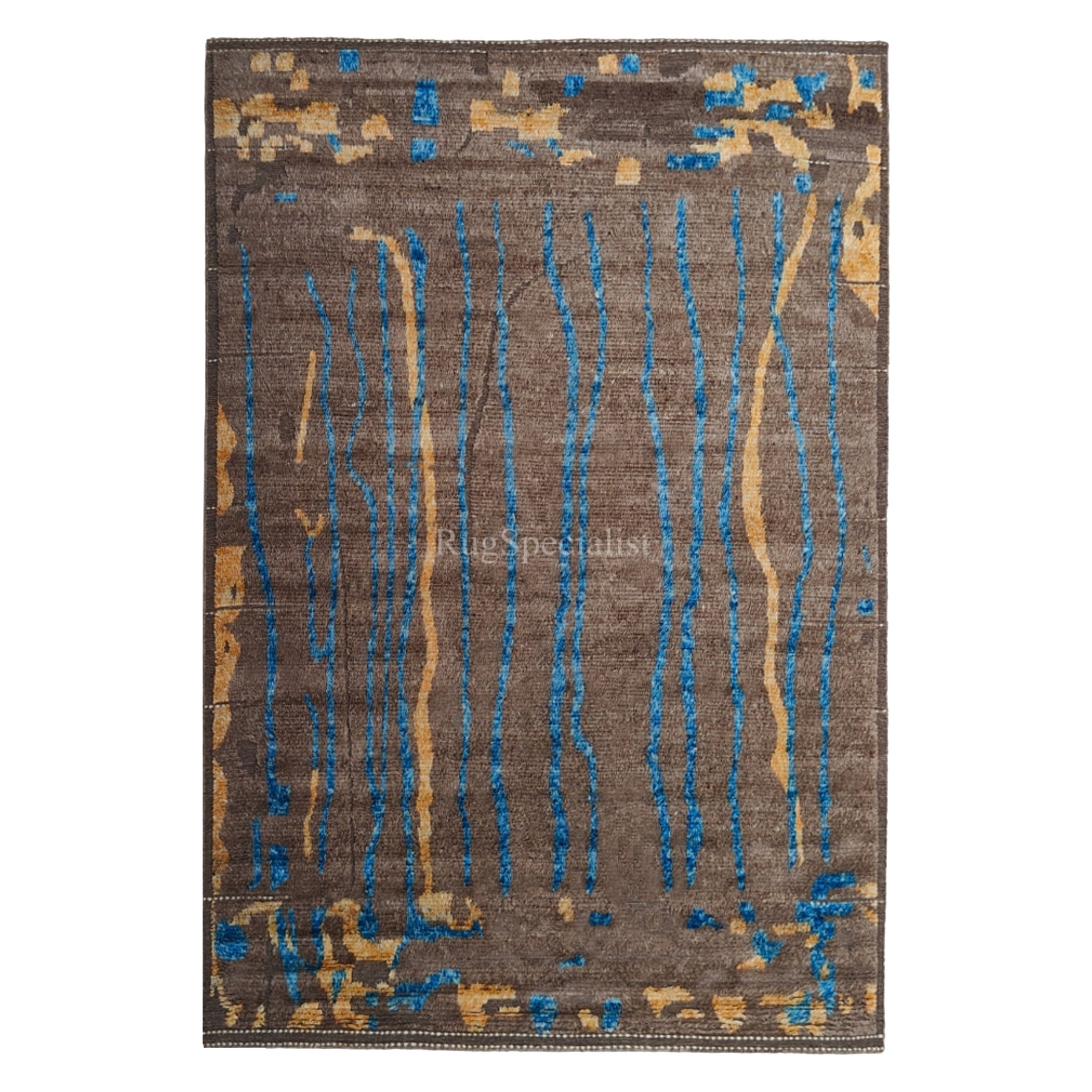 Tapis de style marocain moderne 9x12 Ft. 100 % laine, fait à la main  OPTIONS PERSONNALISÉES en vente