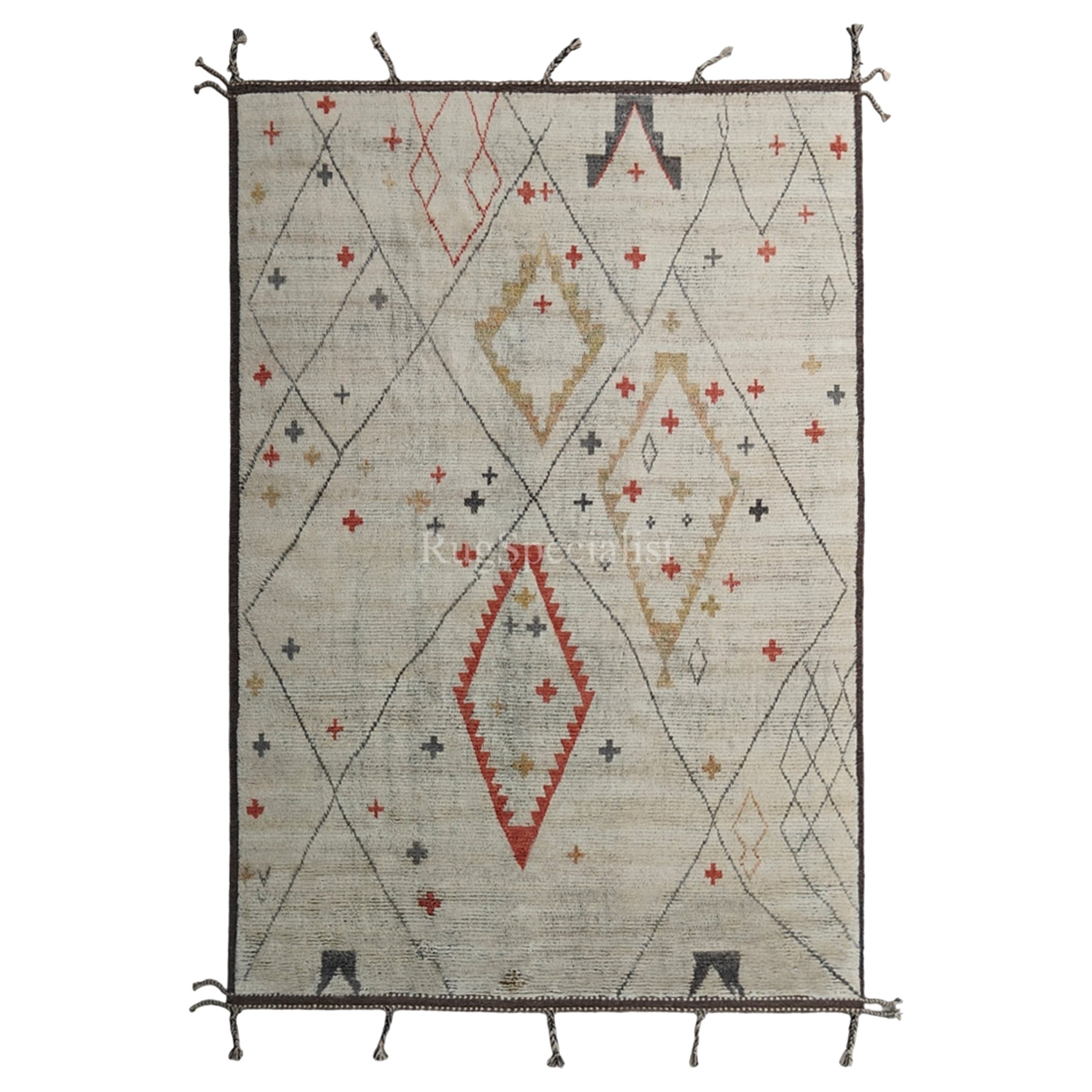 Tappeto moderno marocchino in stile berbero 9x12 Ft NEW. Opzioni personalizzate disponibili. TUTTA LA LANA