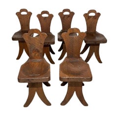 Set of 6 brutalist chairs from the 1960s