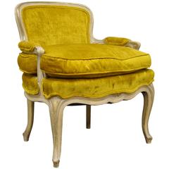 Unique 1950s Small French Boudoir Louis XV Style Child's Bergere Armchair