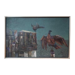 Cubist oil painting “Roost” by John S Weller