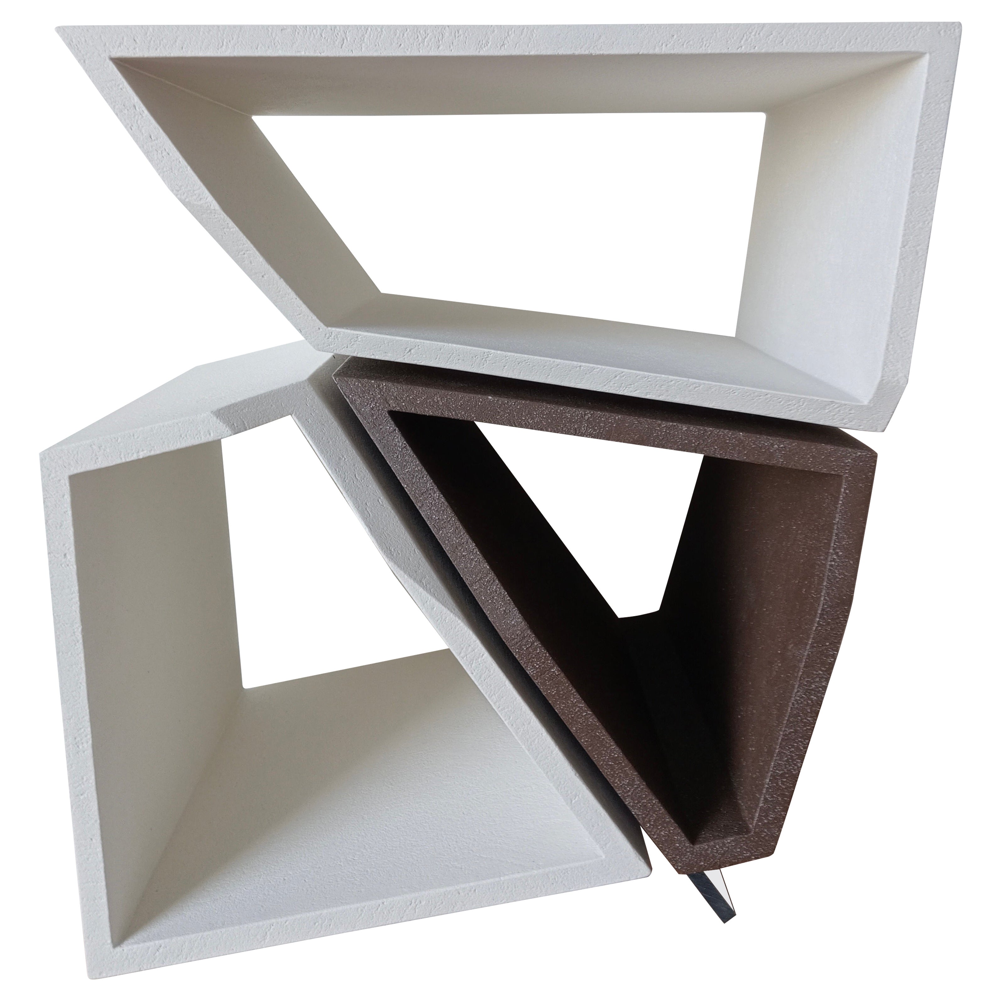 Mesilla de noche Alma Diseño italiano moderno Escultura de madera y resina hecha a mano