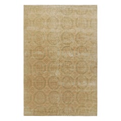 Rug & Kilim - Tappeto in stile europeo in oro con medaglioni floreali "Catana".