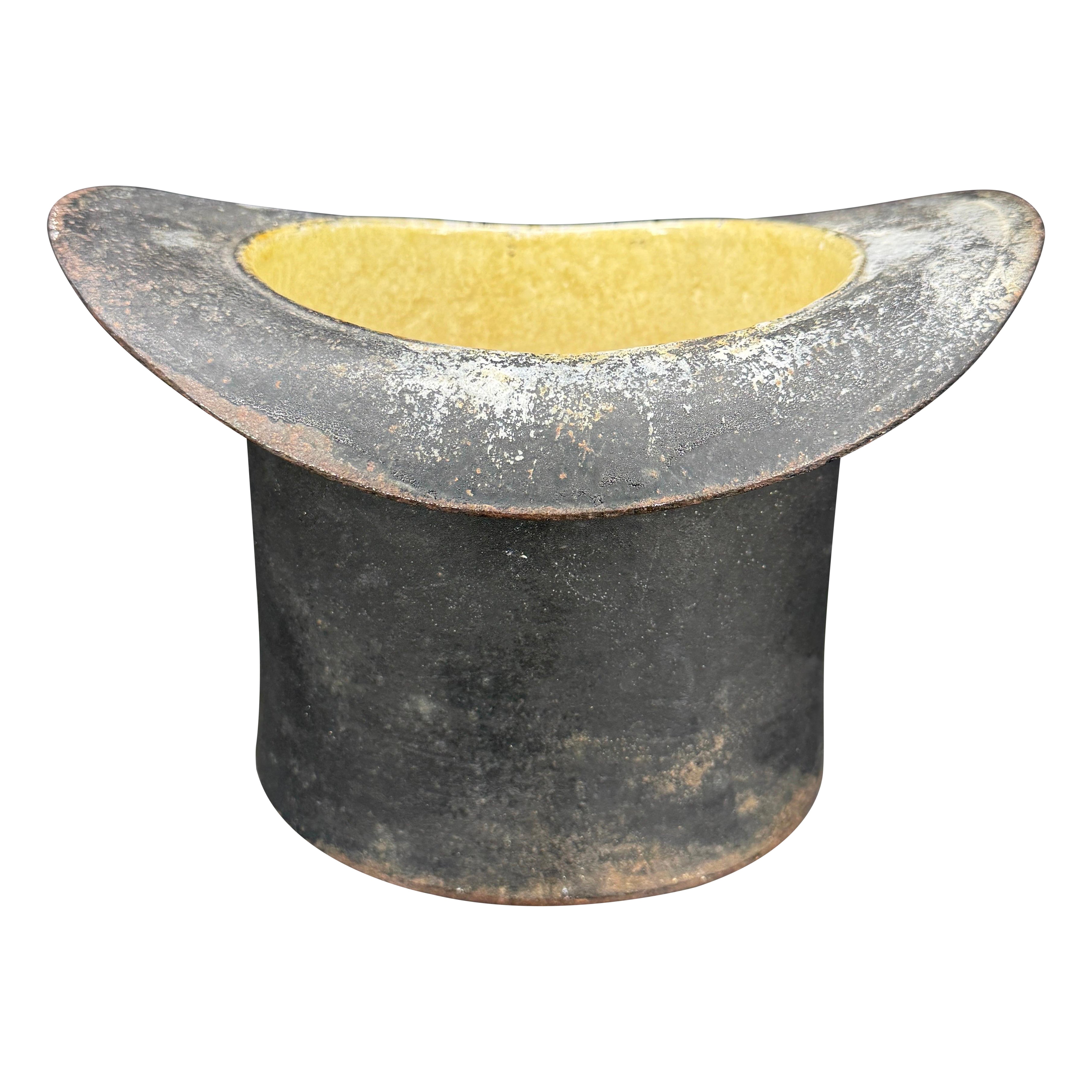 19th Century Cast Iron Top Hat Spittoon Vase Wine Cooler Standard Mfg Pittsburgh