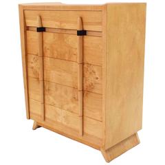 Blond Tall Mid Century Modern Five Drawer High Chest Bottom Cedar Chest. 7