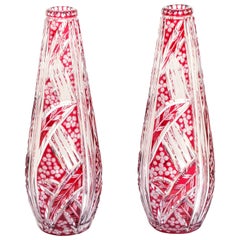 Stunning Pair of Art Deco Saint Louis Vases