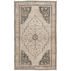 Vintage Tan Turkish Oushak Rug
