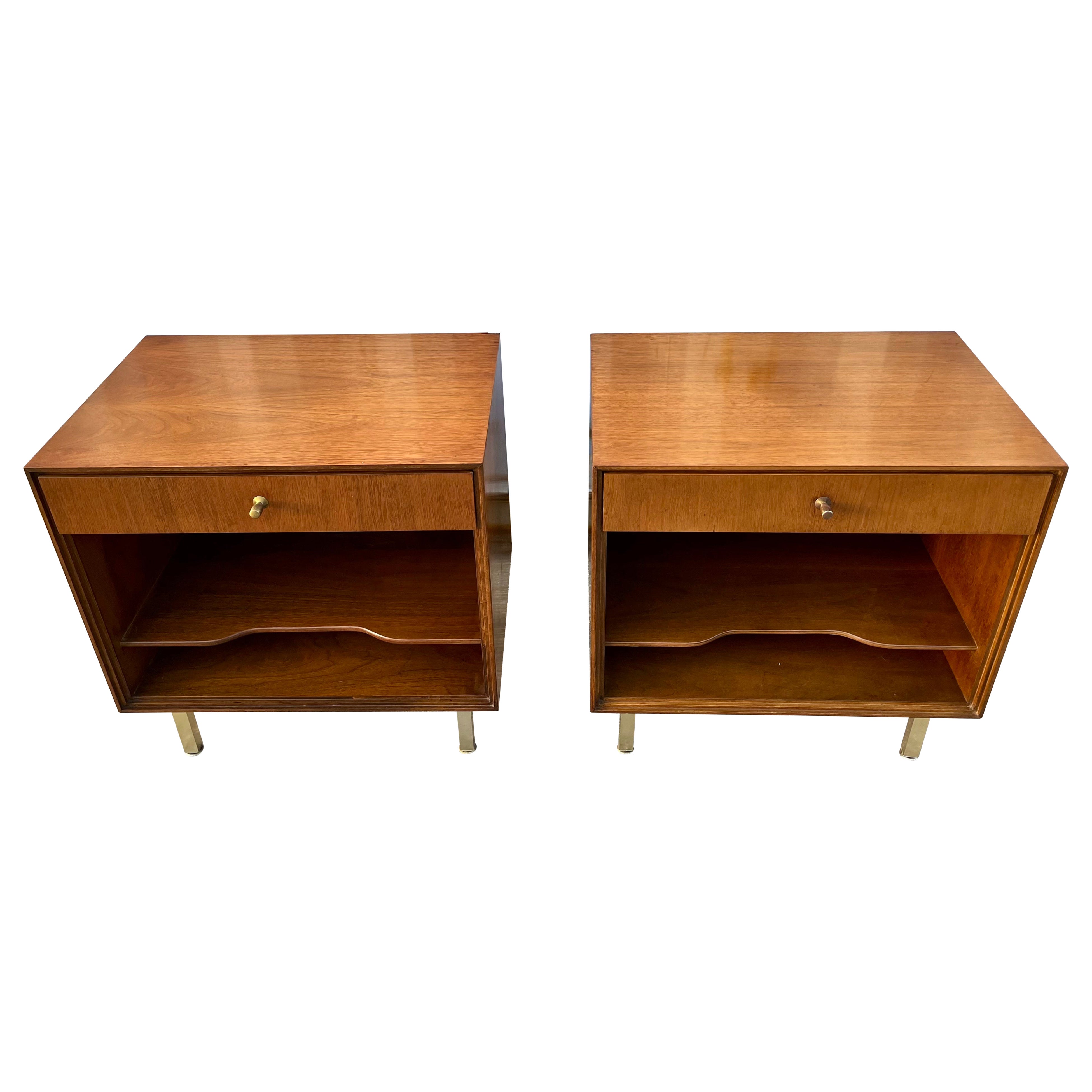 A Pair of Mid Century Modern Nightstands by John Stuart. Circa 1960s