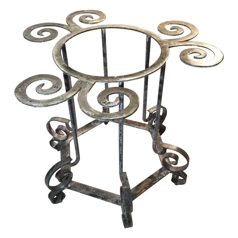 Exquisite One Of A Kind Hand-Forged Iron Spiral Top Center Table