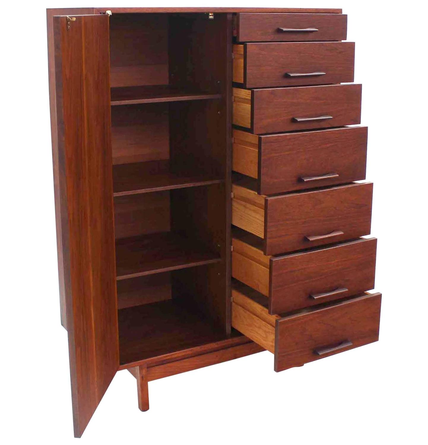 Danish Modern Walnut Chifferobe For Sale at 1stdibs
