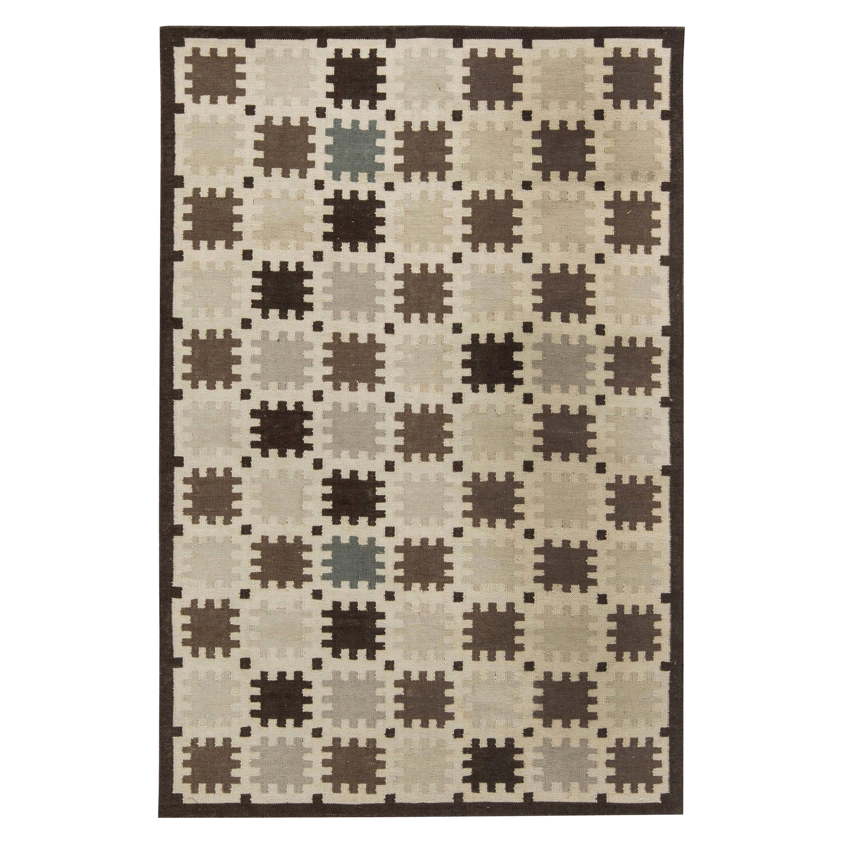 Tappeto in lana a trama piatta per interni e per esterni dal design scandinavo di Doris Leslie Blau