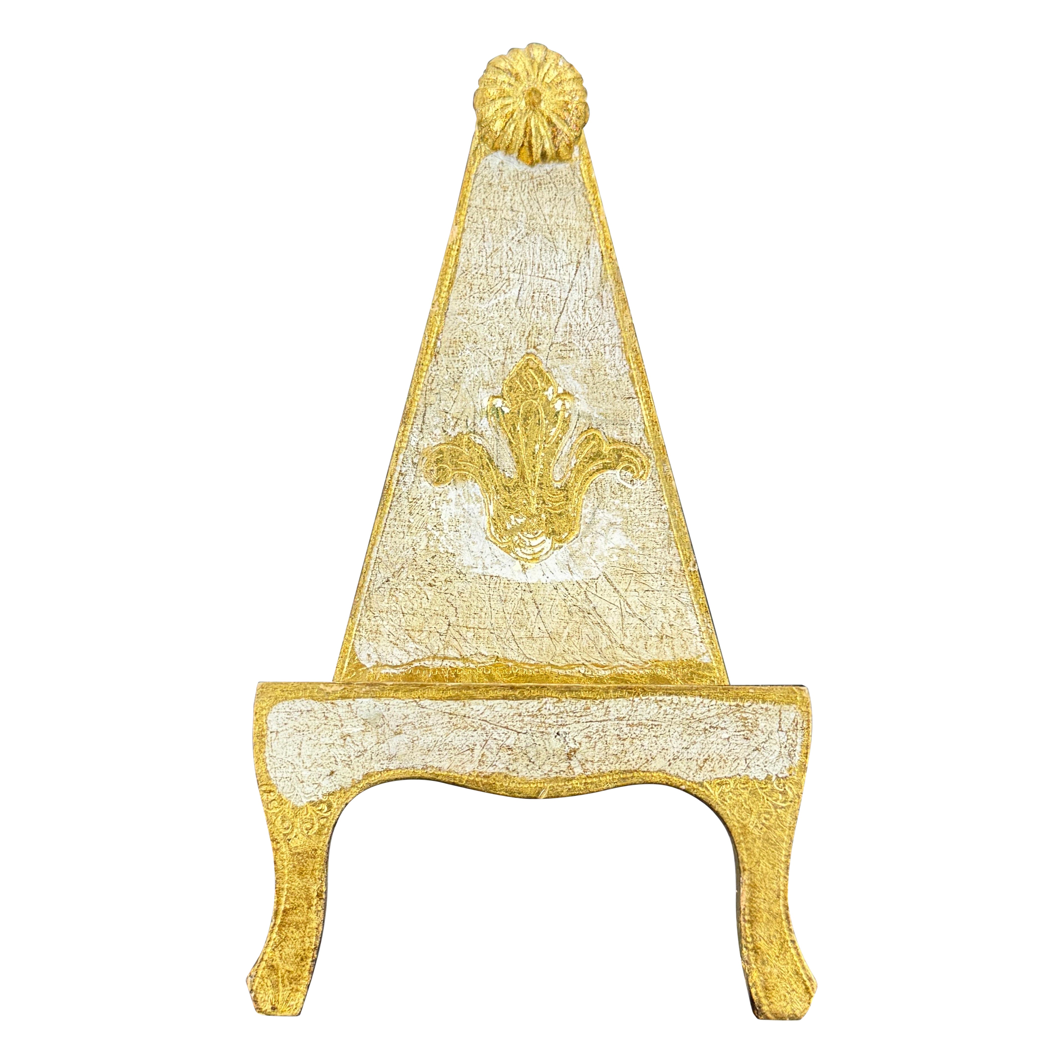 Italian Florentine Gold Gilt Wood Table Easel Mid-Century Modern