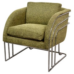 Fauteuil club néo-déco retapissé de George Mergenov pour Weiman