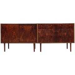 Danish, Mid-Century Rosewood Chest of Drawers and Cabinet by Lyby Møbler