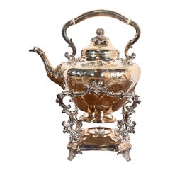 Tiffany & Co. Estilo Antiguo Victoriano Tetera de Plata con Caldera