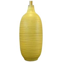 Sublime Yellow 1950s Lee Rosen for Design Technics Art Pottery Table Lamp