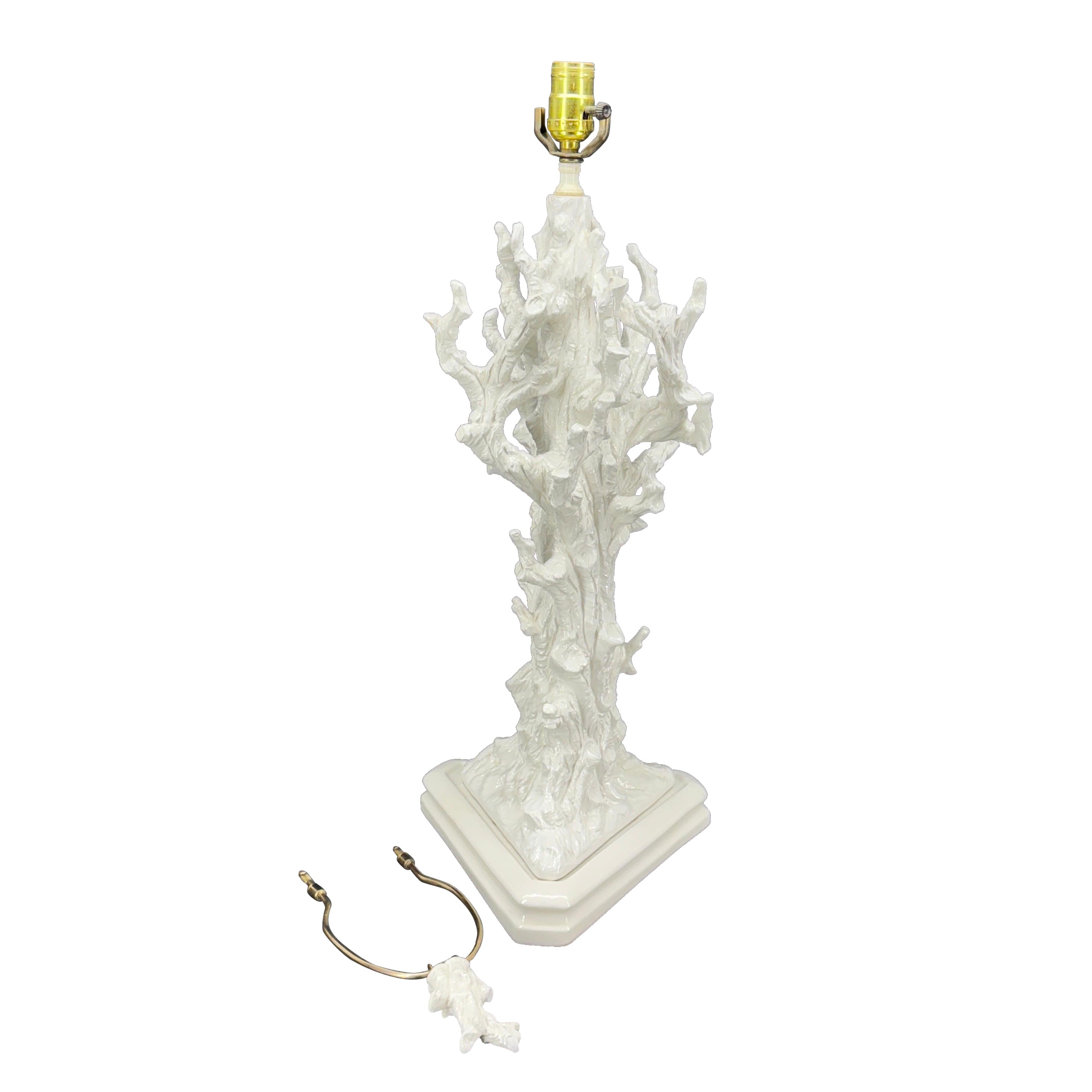 Lampada da tavolo in ceramica smaltata Faux Boi, italiana di metà secolo in vendita