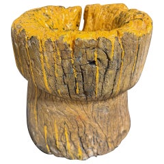 Mortar, jardinière, arbre ou base de racines vintage en bois