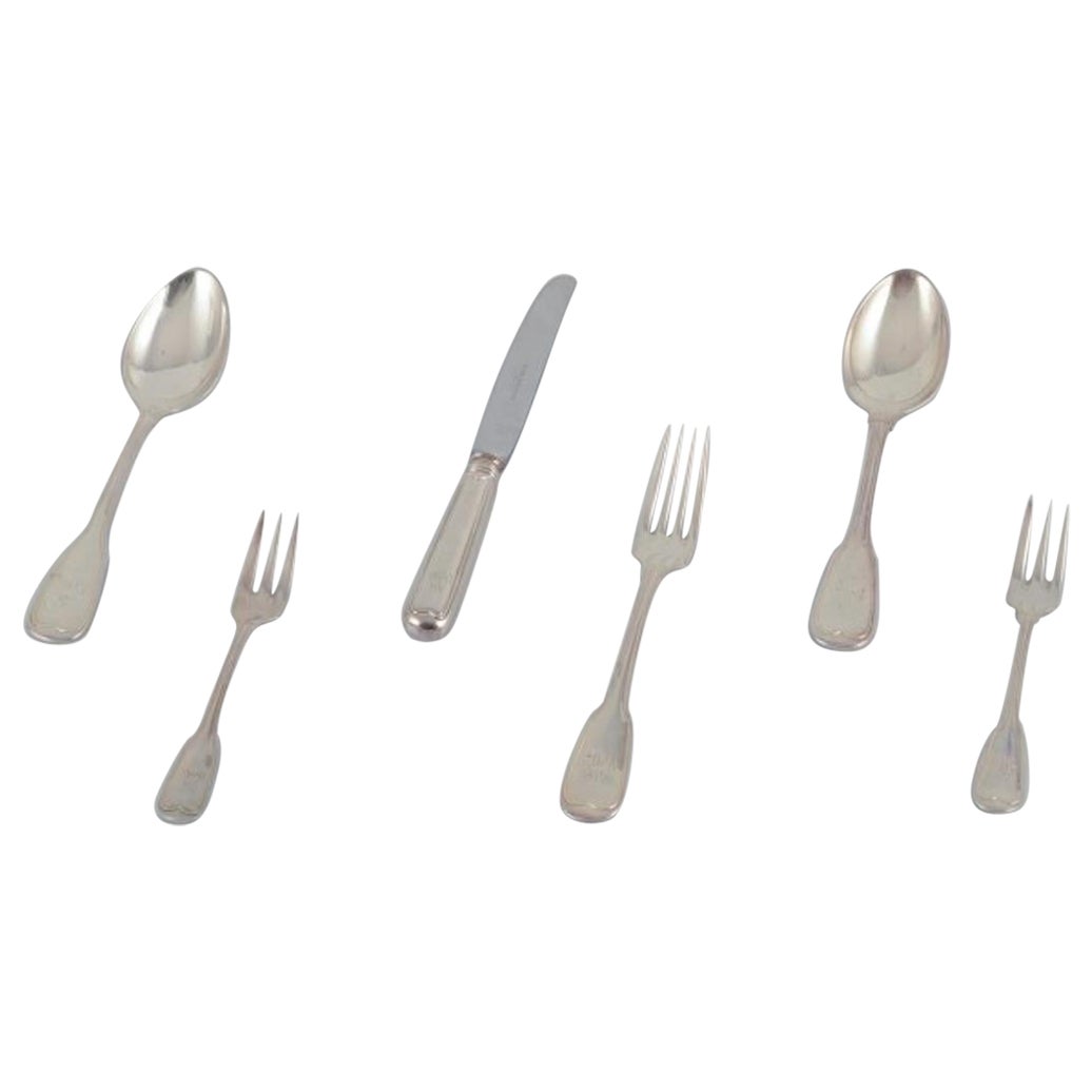 Robbe & Berking, Germany. A six-piece alpaca flatware set, mid-20th C.
